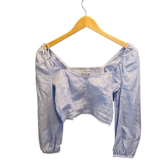 Aritzia Babaton Hadwyn Cropped Puff Sleeve Blouse - Picture 2 of 9